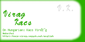 virag kacs business card